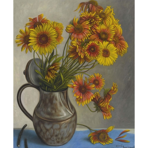 AIM� VICTOR BARRAUD : Stillleben mit Rudbeckien in Kupferkanne (DOBIASCHOFSKY AUKTIONEN AG)