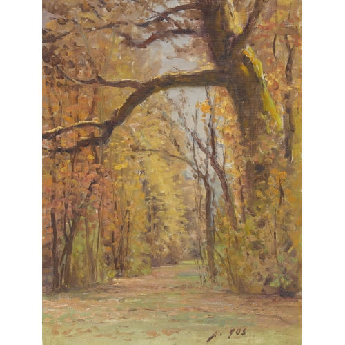 ALBERT HENRY JOHN GOS : Herbstlicher Waldweg (DOBIASCHOFSKY AUKTIONEN AG)