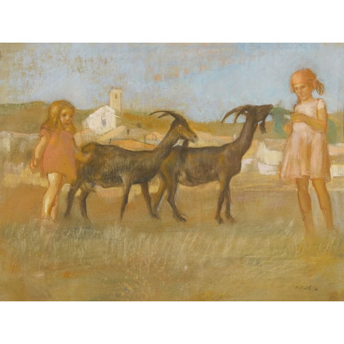 PIETRO CHIESA : 'Caprette e bimbe' (DOBIASCHOFSKY AUKTIONEN AG)