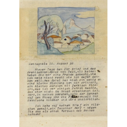 HERMANN HESSE : 'Tessiner Dorf' (DOBIASCHOFSKY AUKTIONEN AG)
