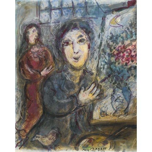 MARC CHAGALL : 'Le peintre dans son atelier' (DOBIASCHOFSKY AUKTIONEN AG)