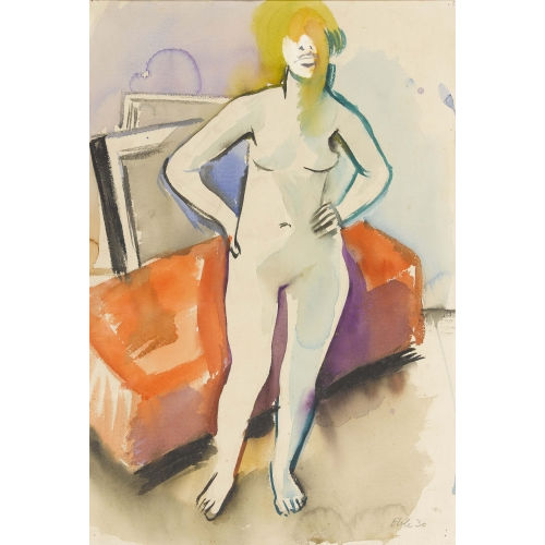 THEO EBLE : Weiblicher Akt im Atelier (DOBIASCHOFSKY AUKTIONEN AG)