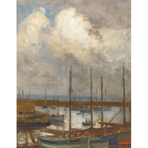 LUDOVIC VALL�E : Hafenpartie mit Segelbooten (DOBIASCHOFSKY AUKTIONEN AG)