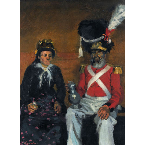 KARL ANNELER : Walliser Trachtenfrau und Herrgottsgrenadier (DOBIASCHOFSKY AUKTIONEN AG)