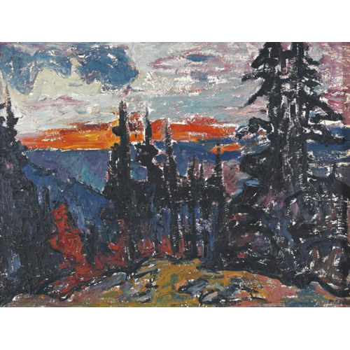 MARTIN PETER FL�CK : Expressives Waldst�ck bei Sonnenuntergang (DOBIASCHOFSKY AUKTIONEN AG)