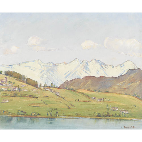 LOUIS D�RR : Seeufer mit Bergkette (DOBIASCHOFSKY AUKTIONEN AG)