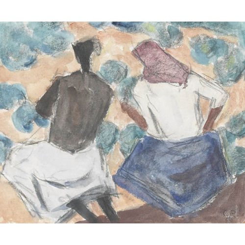 CARL ROESCH : Frauen bei der Arbeit im Gem�sebeet (DOBIASCHOFSKY AUKTIONEN AG)