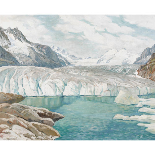 HENRI �DOUARD HUGUENIN-VIRCHAUX : 'Lac de Merjelen' (DOBIASCHOFSKY AUKTIONEN AG)