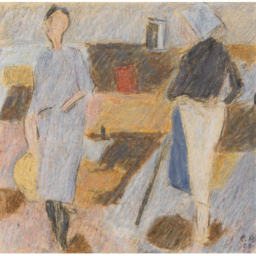 CARL ROESCH : Bei der Feldarbeit (DOBIASCHOFSKY AUKTIONEN AG)