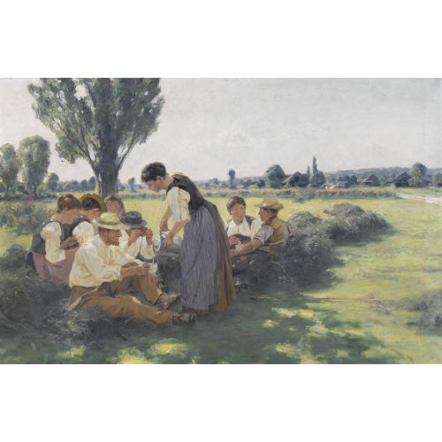 HANS BACHMANN : Rast bei der Heuernte (DOBIASCHOFSKY AUKTIONEN AG)