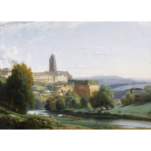 LOUIS AUGUSTE LAPITO : Blick vom Marzili auf das Berner M�nster und die Aare (DOBIASCHOFSKY AUKTIONEN AG)