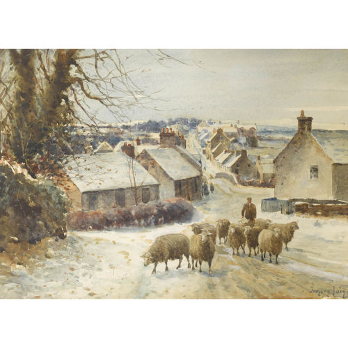 TOMSON LAING : Winterlandschaft mit Schafherde (DOBIASCHOFSKY AUKTIONEN AG)
