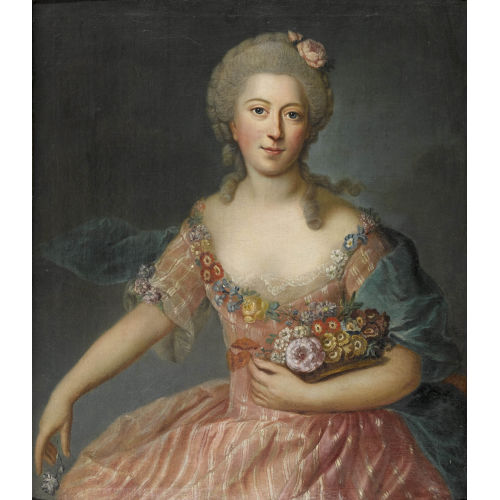 JEAN MARC NATTIER : Jeune femme avec fleurs (DOBIASCHOFSKY AUKTIONEN AG)