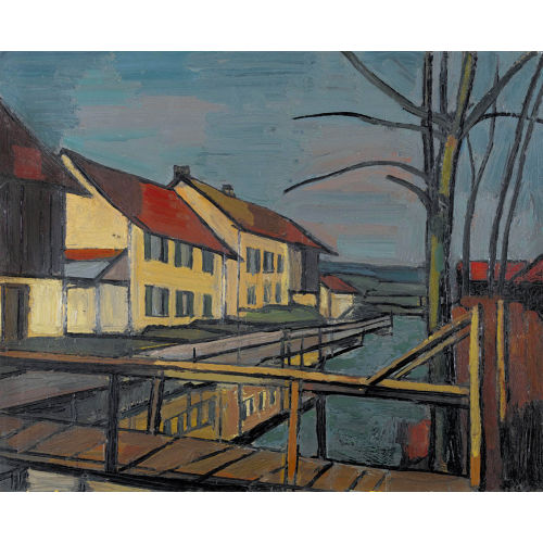 ALBERT SCHNYDER : 'La Passerelle (Bassecourt)' (DOBIASCHOFSKY AUKTIONEN AG)