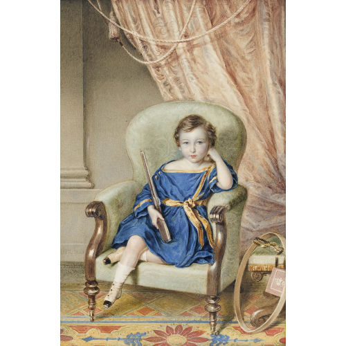 JOHANNES NOTZ : Elegant gekleideter Knabe mit Flinte (DOBIASCHOFSKY AUKTIONEN AG)