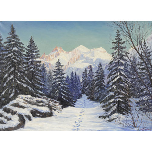 ADOLF WYTTENBACH-BRAND : Winterliche Berglandschaft (DOBIASCHOFSKY AUKTIONEN AG)