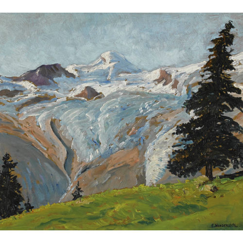 EDMUND WUNDERLICH : 'Lauterbrunnental mit Breithorn' (DOBIASCHOFSKY AUKTIONEN AG)