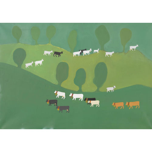 WALTER NUSSBAUM : Landschaft mit Ziegen- und Kuhherde (DOBIASCHOFSKY AUKTIONEN AG)