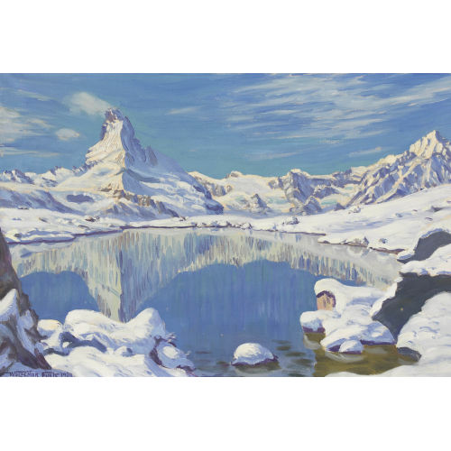 WALDEMAR THEOPHIL FINK : 'Erster Schnee am Stellisee' (DOBIASCHOFSKY AUKTIONEN AG)