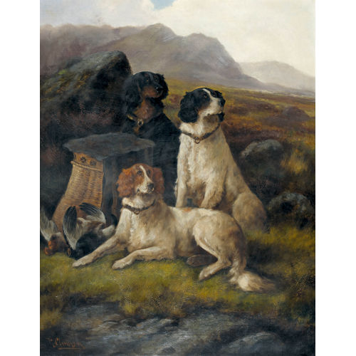 ROBERT CLEMINSON : Landschaft mit Jagdhunden und Beute (DOBIASCHOFSKY AUKTIONEN AG)