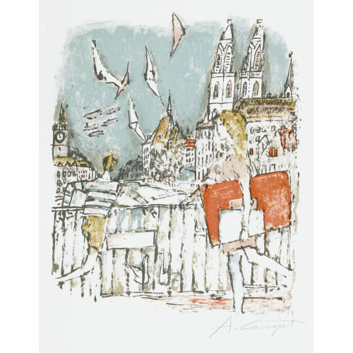 ALOIS CARIGIET : Blick aufs Grossm�nster (DOBIASCHOFSKY AUKTIONEN AG)