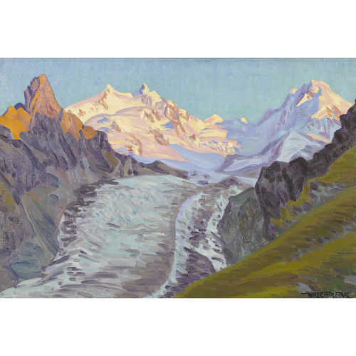 WALDEMAR THEOPHIL FINK : 'Abend am Gornergletscher' (DOBIASCHOFSKY AUKTIONEN AG)