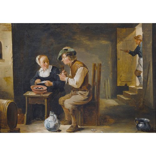 DAVID II TENIERS : K�cheninterieur mit Pfeifenraucher (DOBIASCHOFSKY AUKTIONEN AG)