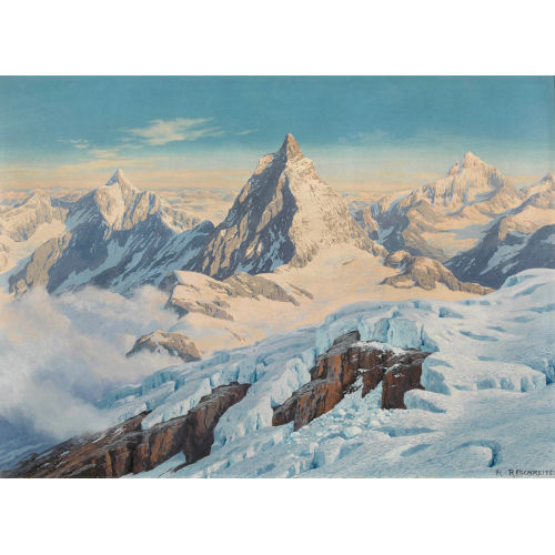 RUDOLF RESCHREITER : 'Aufstieg zum Breithorn' (DOBIASCHOFSKY AUKTIONEN AG)
