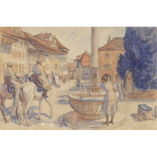 GUSTAV ADOLF THOMANN : 'Spahis in Nidau' (DOBIASCHOFSKY AUKTIONEN AG)
