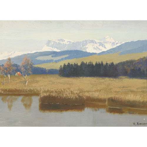ROBERT KIENER : Herbstliche Sicht auf die Schrattenfluh (DOBIASCHOFSKY AUKTIONEN AG)