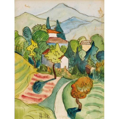 HERMANN HESSE : Sommerliche Tessiner Landschaft (DOBIASCHOFSKY AUKTIONEN AG)