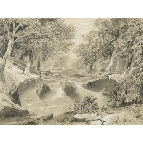 ALEXANDRE CALAME : Torrent avec rochers et arbres (DOBIASCHOFSKY AUKTIONEN AG)