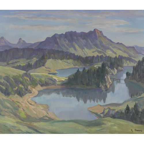 RAYMOND BUCHS : 'Le Lac Mont-Salvens et Dent de Broc' (DOBIASCHOFSKY AUKTIONEN AG)