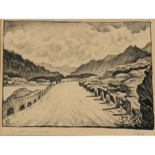 GIOVANNI GIACOMETTI : 'Strasse nach Maloja entlang dem Silsersee' (DOBIASCHOFSKY AUKTIONEN AG)