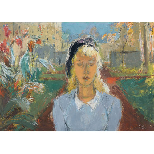 HENRI FEHR : Portr�t einer jungen Frau im Garten (DOBIASCHOFSKY AUKTIONEN AG)