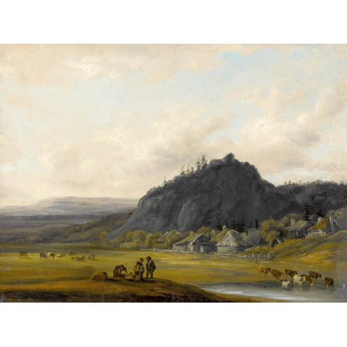 GEORGES MICHEL : Weite Landschaft mit Bauerndorf und Staffage (DOBIASCHOFSKY AUKTIONEN AG)