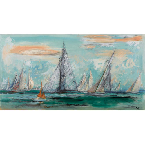 HENRI FEHR : Regatta auf dem Genfersee (DOBIASCHOFSKY AUKTIONEN AG)