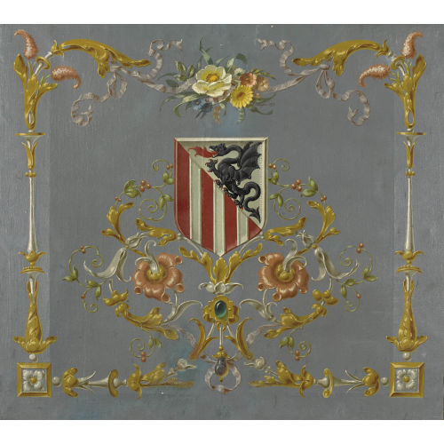 RUDOLF M�NGER : Wappenschild mit Blumengirlanden (DOBIASCHOFSKY AUKTIONEN AG)