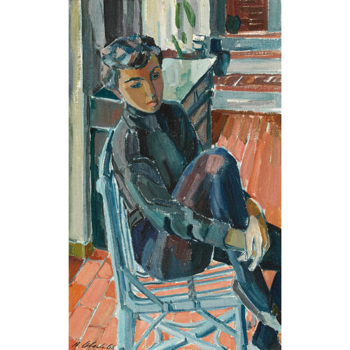 HERMANN OBERLI : Interieur mit sitzender Frau (DOBIASCHOFSKY AUKTIONEN AG)