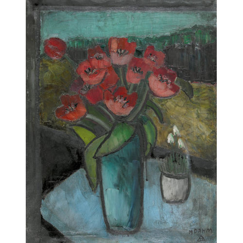 HELEN DAHM : Stillleben mit Tulpen und Schneegl�ckchen (DOBIASCHOFSKY AUKTIONEN AG)