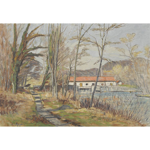 JOSEPH M�GARD : Herbstliches Flussufer (DOBIASCHOFSKY AUKTIONEN AG)