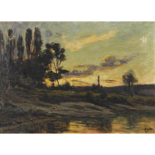 JOSEPH M�GARD : Sonnenuntergang am Fluss (DOBIASCHOFSKY AUKTIONEN AG)