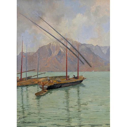 CHARLES PARISOD : Lac L�man avec le Grammont (DOBIASCHOFSKY AUKTIONEN AG)