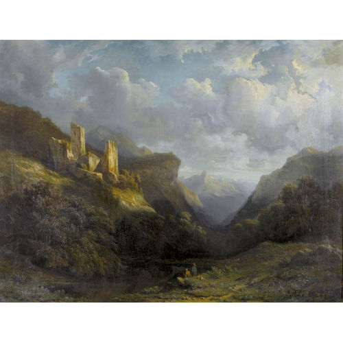 �DOUARD RISCHGITZ : Burgruine im oberen Inntal (DOBIASCHOFSKY AUKTIONEN AG)