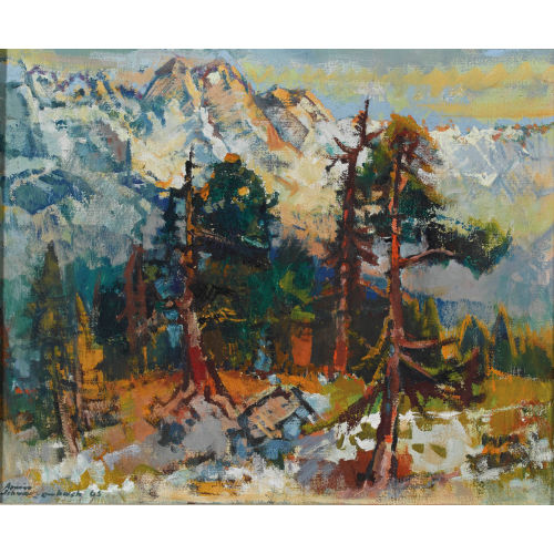 ARMIN SCHWARZENBACH : Berglandschaft mit Nadelb�umen (DOBIASCHOFSKY AUKTIONEN AG)