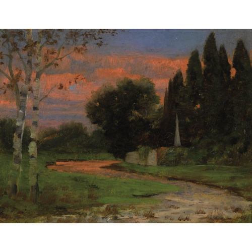 EDUARD PAUL R�DIS�HLI : Landschaft im Abendrot (DOBIASCHOFSKY AUKTIONEN AG)