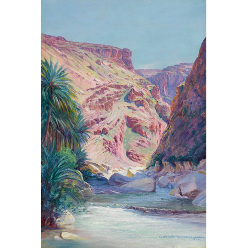 JULES �MILE BLANCPAIN : Les gorges de Mchounech � Biskra en Alg�rie (DOBIASCHOFSKY AUKTIONEN AG)