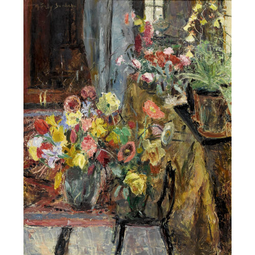 MARGUERITE FREY-SURBEK : Interieur mit Blumen (DOBIASCHOFSKY AUKTIONEN AG)