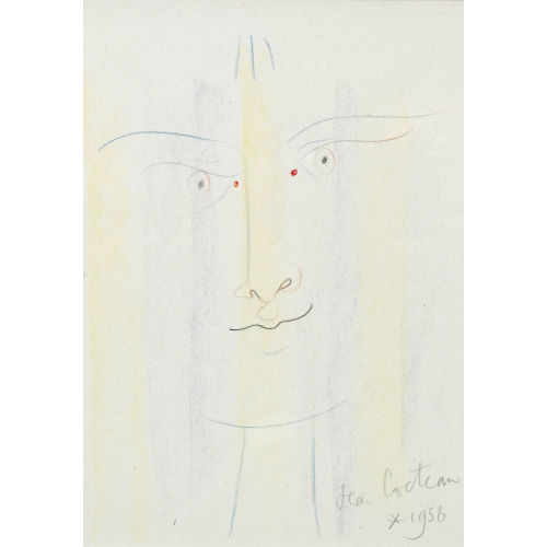 JEAN COCTEAU : 'Face couleur' (DOBIASCHOFSKY AUKTIONEN AG)