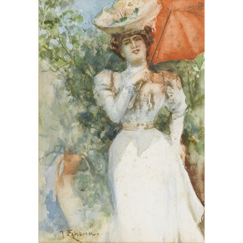 JOS� ECHENA : Dame mit Sonnenschirm (DOBIASCHOFSKY AUKTIONEN AG)